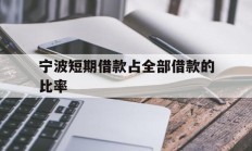 宁波短期借款占全部借款的比率
